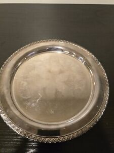 Vintage Antique Oneida Silver Round Plate Serving Platter Tray 10 