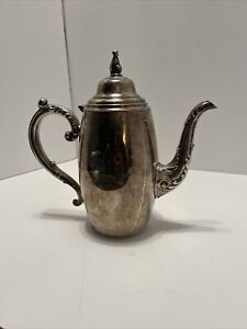 Vintage Oneida Silversmiths Tarnished Silver Plated Coffe Tea Pot 9 5 
