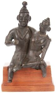 Antique 18th 19th Century Or Earlier Indian Hindu Bronze Shiva Parvati Statue