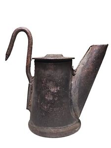 Antique Frostburg Md Coal Miners Tea Pot Lamp W Original Wick Inside