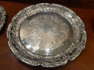 Party Silver Ex Large Fancy Edged Service Tray With Chasing Our Finethings4sale