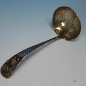 Gorham Sterling Silver Mixed Metal Hand Hammered Sauce Ladle With Cherries
