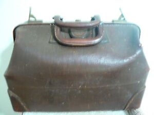Large Antique Vintage Doctor Physician Leather Bag Satchel