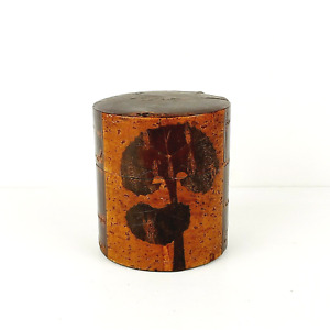 Vintage Japanese Tea Caddy Cherry Bark Kabazaiku Wooden Style Matcha Canister