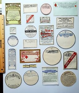 22 Diff Vintage Ornate Old Pharmacy Medicine Apothecary Labels Belgium Lot J