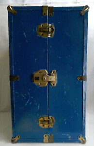 Antique Metal Doll Trunk 18 X 10 X 10 Solid And Sturdy