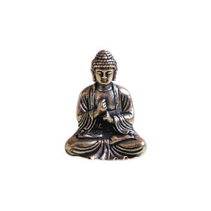 Chinese Buddhism Pure Copper Brass Bronze Sakyamuni Buddha Small Statue Gold