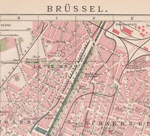 Brussels Original Map City Plan 1 January 1901 Belgium European Union