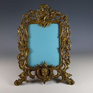 Antique Gilt Bronze Photo Frame 15 3 4 By 11 3 4 With Extra Beveled Mirror