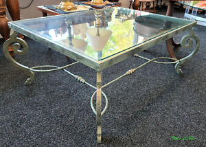 Wrought Iron French Style Glass Top Coffee Table