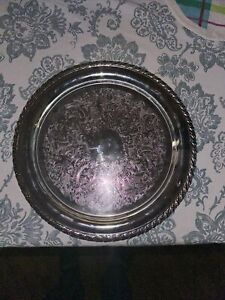 Vintage Leonard Ep Silver Plated 12 25 Serving Plate Platter Tray