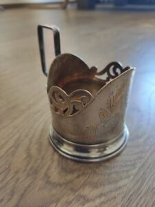 Vintage Soviet Russian Silver 875 Gilded Tea Glass Cup Holder Podstakannik 110g