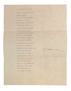 Vassar Miller Typescript Poem Signed Lullaby After Christmas 1968
