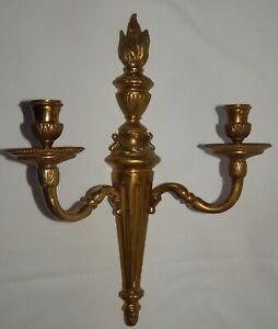 Victorian Style Double Arm Brass 14 5 Wall Sconce With Torch Flame Design