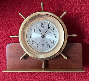 Seth Thomas Helmsman 4 1 2 Dial Brass Ships Bell Clock Model E537 001 With Base