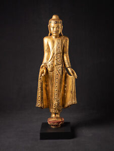Antique Burmese Mandalay Buddha Statue From Burma 19th Century