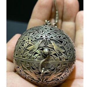 Ancient Near Eastern Cleaned Silver Openwork Astrological Amulet Very Rare