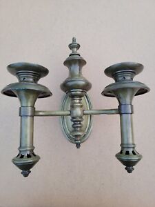 Vintage Antique 1920 S Heavy Brass 2 Arm Sconce High Quality Torch Style