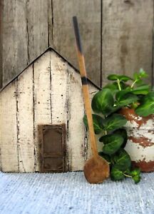 Small Worn Primitive Antique Wooden Spoon Original Surface Free Shipping