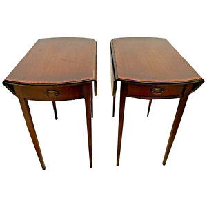 Vintage Pembroke Tables Tall Expanding Nightstands Mahogany Ferguson Furniture