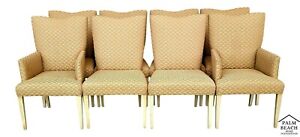 Contemporary Asian Klismos Leg Water Lilly Dining Chairs Set Of 8