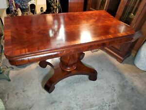 Antique Flame Mahogany Server Flip Top Table Solid Mahogany Dining Table