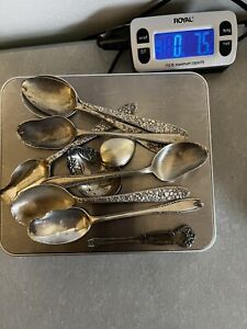 Scrap Sterling Spoons Silver Pieces Mixed Lot 7 5 Oz Damaged As Is