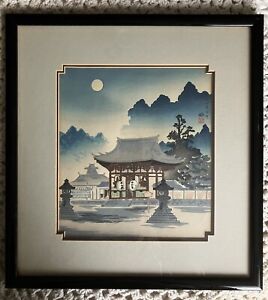 Tokuriki Tomikichiro Woodblock Print Circa 1930 S Ishiyama Temple And Full Moon
