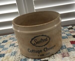Antique Primitive Sealtest Cottage Cheese 5 Lb Crock