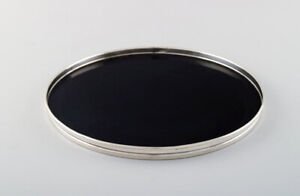 Fisher Silversmiths Co Serving Tray In Sterling Silver And Ebonite 