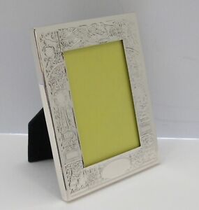 Fine Italian 925 Sterling Silver Handmade Glossy Bird Record 3 X 5 Picture Frame