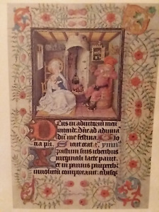 Medieval Illuminated Manuscript Magazine Pages Book Hours Nativity Scene Bible