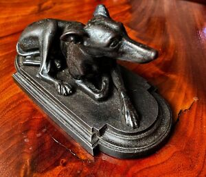 Rare Antique Berlin Iron Dog Paperweight Gleiwitzer Windhund