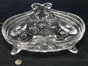 Antique Pressed Glass Footed Serving Dish Or Candy Dish C 1900