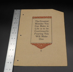 Quote Page Antique Elbert Hubbard Notebook By Roycrofters 1927 Mistake