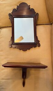 Henkel Harris Mahogany Chippendale Mirror And Matching Shelf 3