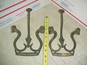 Antique Cast Iron Horse Drawn Carriage Buggy Wagon Foot Steps Flower Pot Hangers