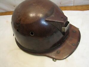 Vintage Msa Coal Miner Fiberglass Helmet Hard Hat Mining Lamp Bracket Skullgard