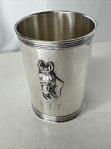 Vintage Sterling Silver Derby Mint Julep Cup By Benjamin Trees With Horse Head