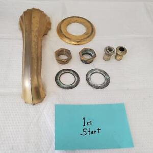 Antique Door Lever Heavy Solid Brass Knob Gold With Fittings