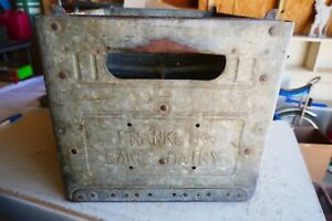 Vintage Wood Metal Milk Bottle Crate Franklin Lake Dairy Lot 24 13 0