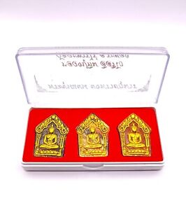 Set 3 Phra Khun Paen Prai Kuman Lp Tim Talisman Thai Buddha Amulet Charm B001