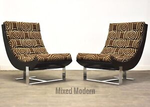 Modern Scoop Lounge Chairs A Pair