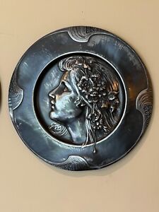 Large Wmf Art Nouveau Silverplate Wall Plaque 2 Of 2 
