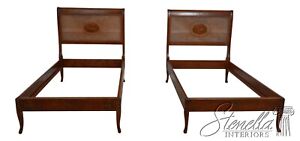 61863ec Pair Adams Paint Decorated Cane Back Twin Beds