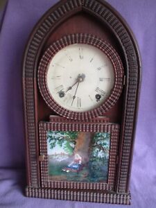 Antique Beehive Ripple Front 1850 S Clock C Brown