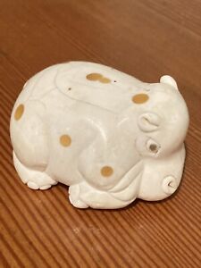 Vintage Antique Carved Hippopotamus Netsuke Signed