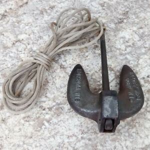 Vintage Roloff Mfg Corp Cast Iron Navy Type Freshwater Anchor N15 30 Line 15 Lb