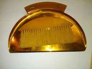 Vintage Tidy Crumber Copper Tray Brush Set Bakelite Handle Chase Brass Copper