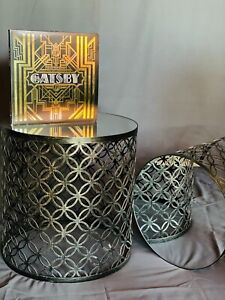 Hollywood Regency Mirrored Tables Art Deco Style Pair
